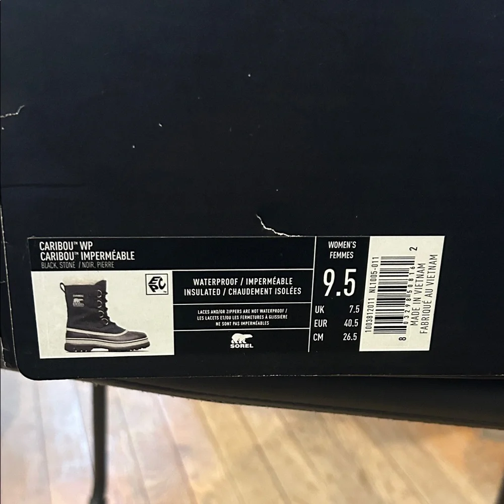 Sorel Black and White Winter Boots - Picture 2 of 3